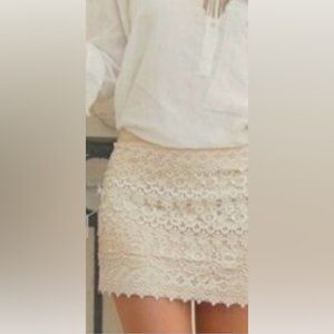 Sans Souci Laced Tube Mini Skirt BeigeCream Medium